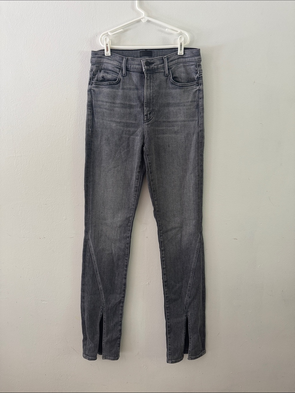 MOTHER The Rascal Sliced Up Heel Gray Jeans Sz 29
